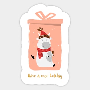 Reindeer Christmas Sock Sticker